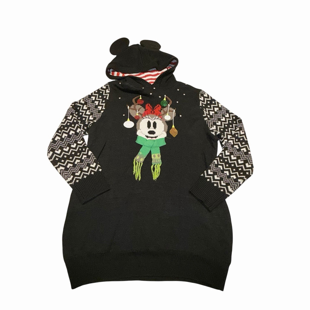 Disney Parks Ugly Christmas Sweater Xmas Size XL Minnie Ornaments Fair Isle READ